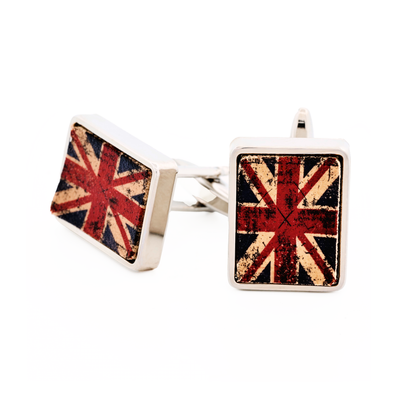 Antique Print Union Jack Cufflinks