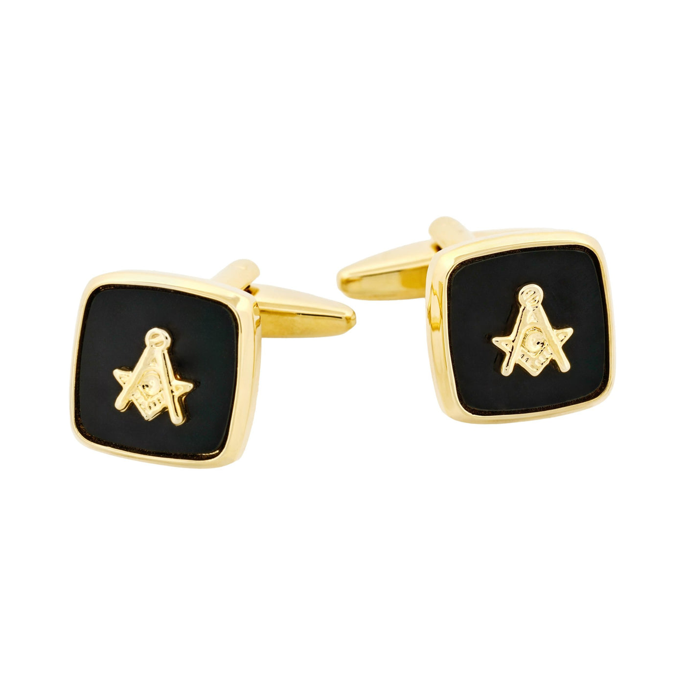 Masonic Cufflinks Gold/Black (with no G)
