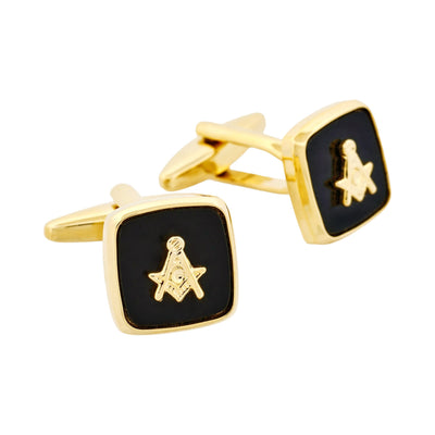 Masonic Cufflinks Gold/Black (with no G)