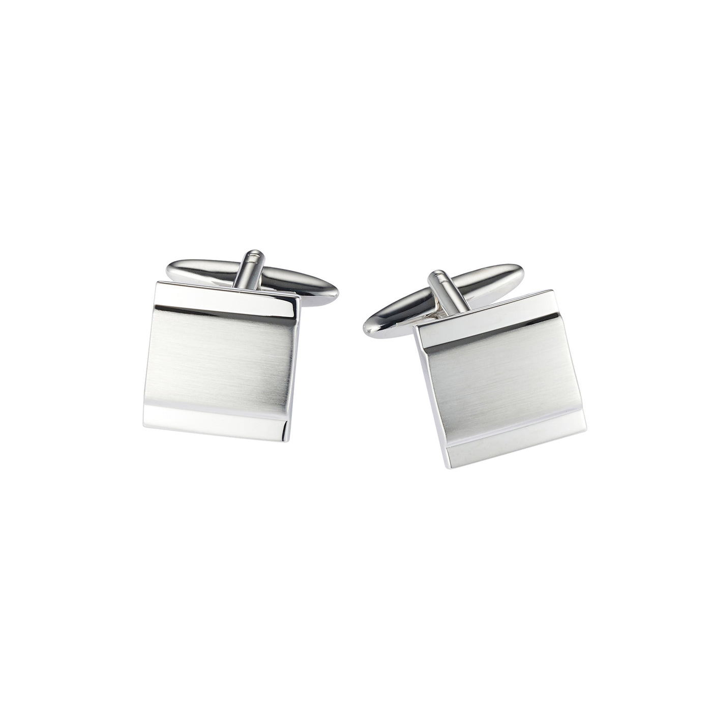 Shiny Rhodium & Brushed Rhodium Plated Cufflinks