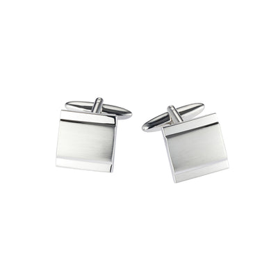 Shiny Rhodium & Brushed Rhodium Plated Cufflinks