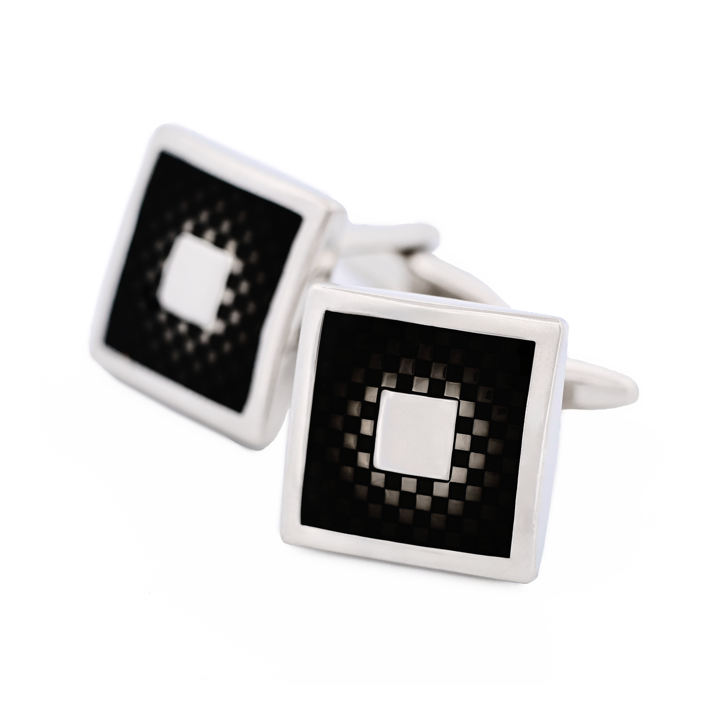 Rhodium Purple Enamel Cufflinks
