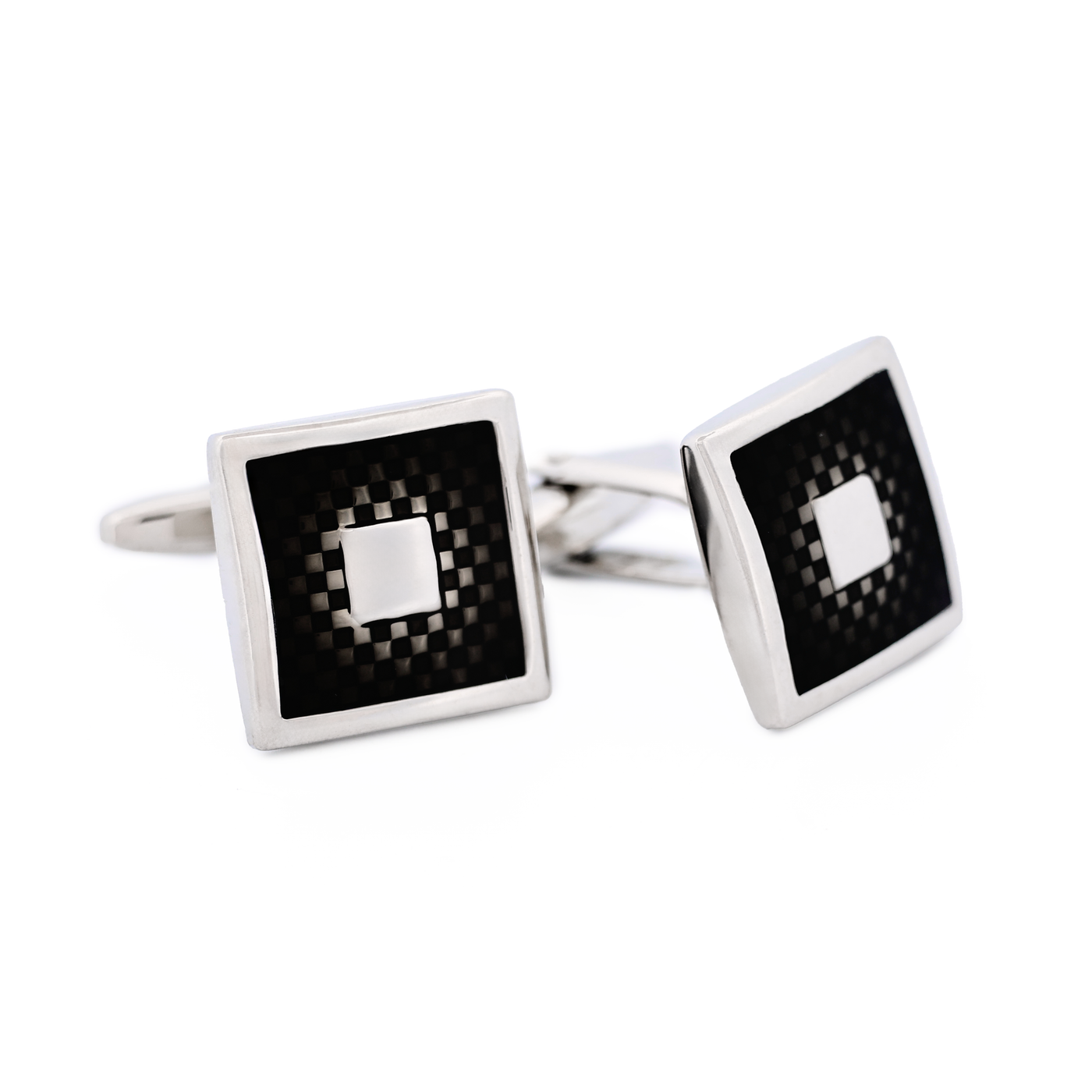 Rhodium Purple Enamel Cufflinks