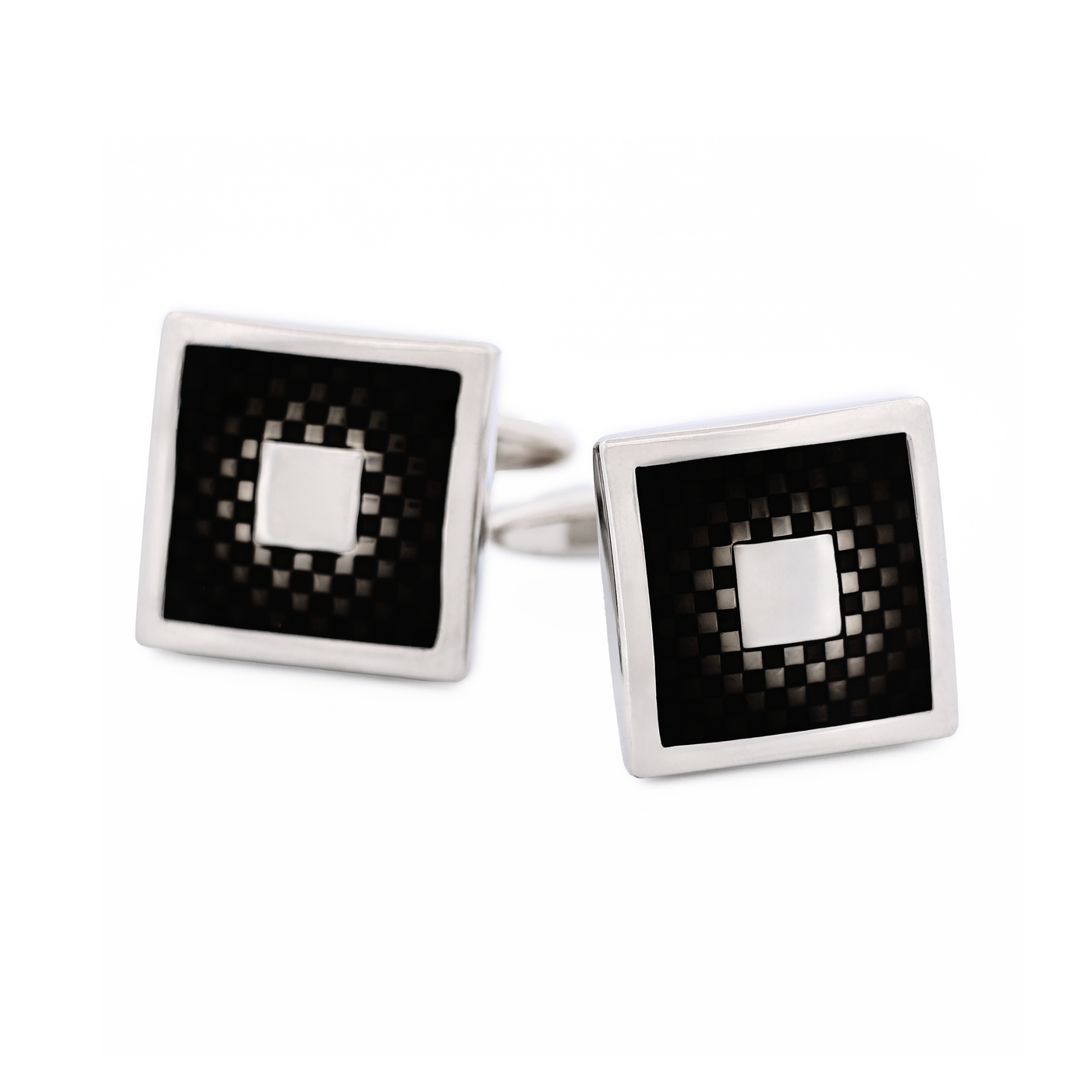 Rhodium Purple Enamel Cufflinks