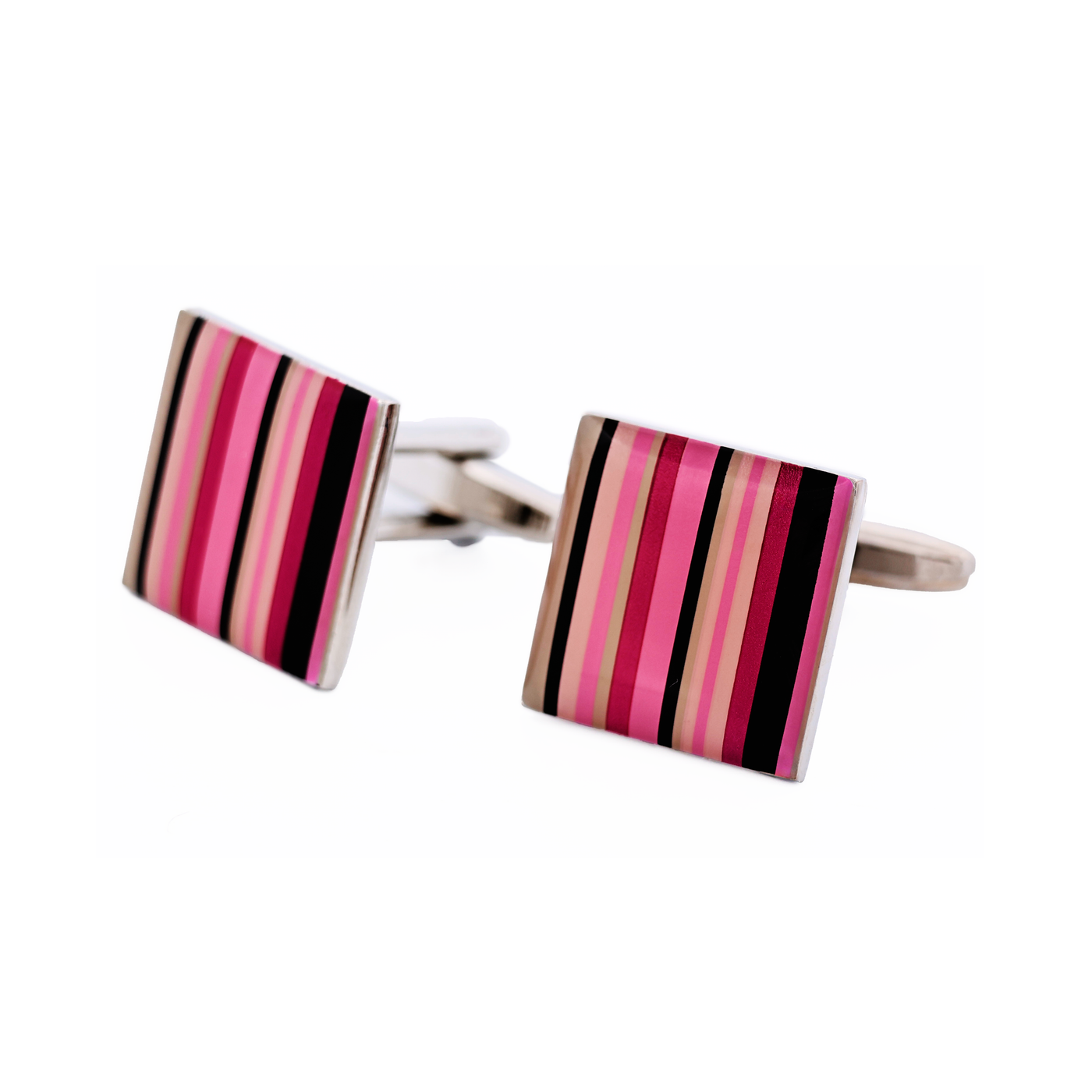 Square Stripe Enamel Cufflinks