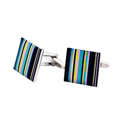 Square enamel stripe Cufflinks