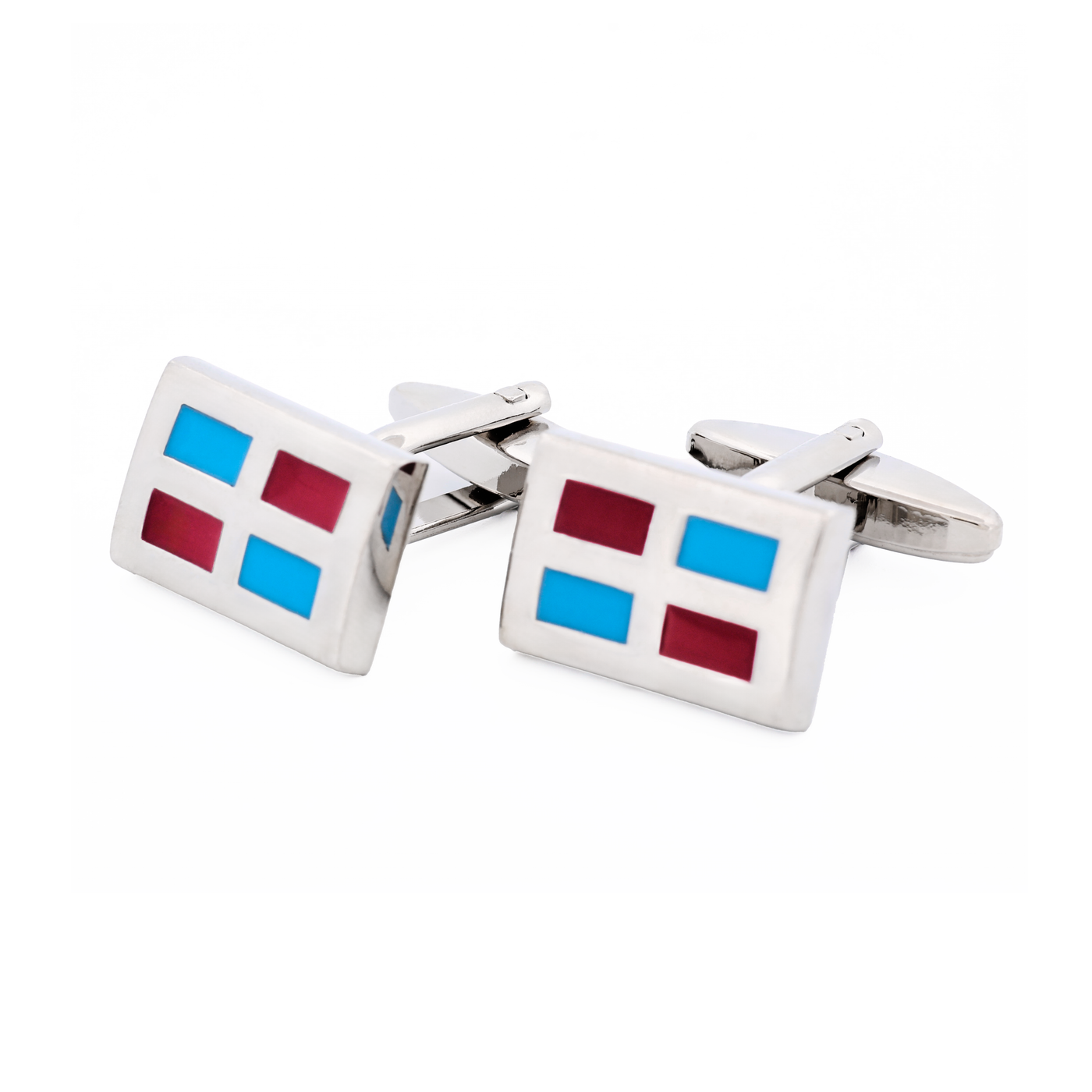 Red Blue Enamel Cufflinks