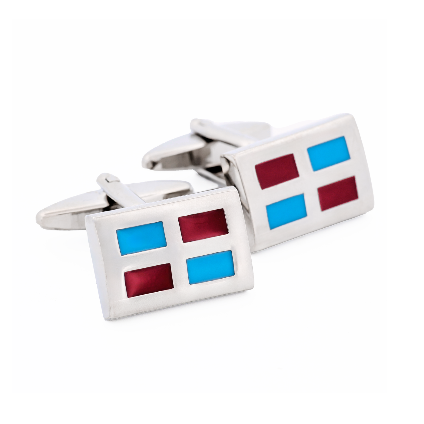 Red Blue Enamel Cufflinks