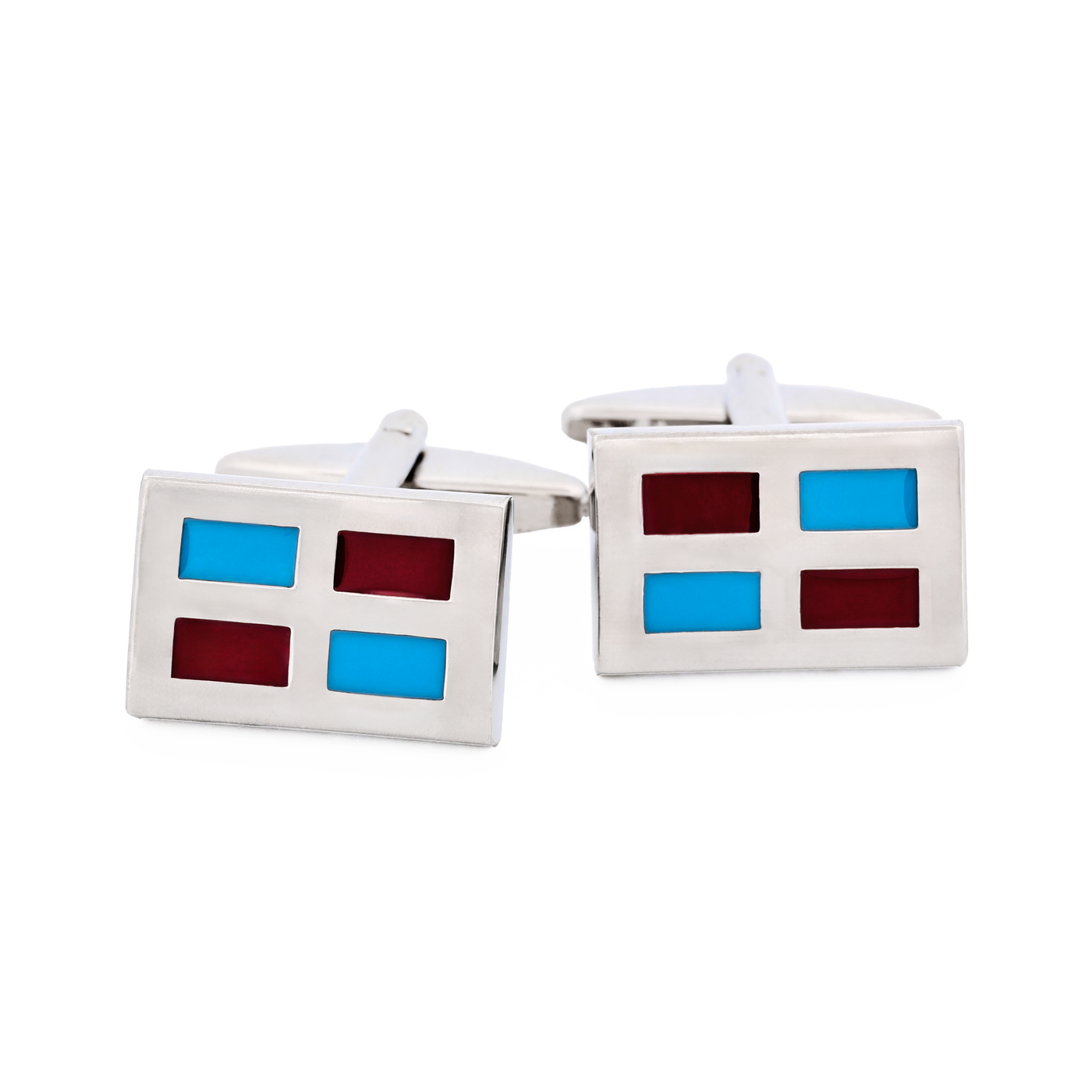 Red Blue Enamel Cufflinks