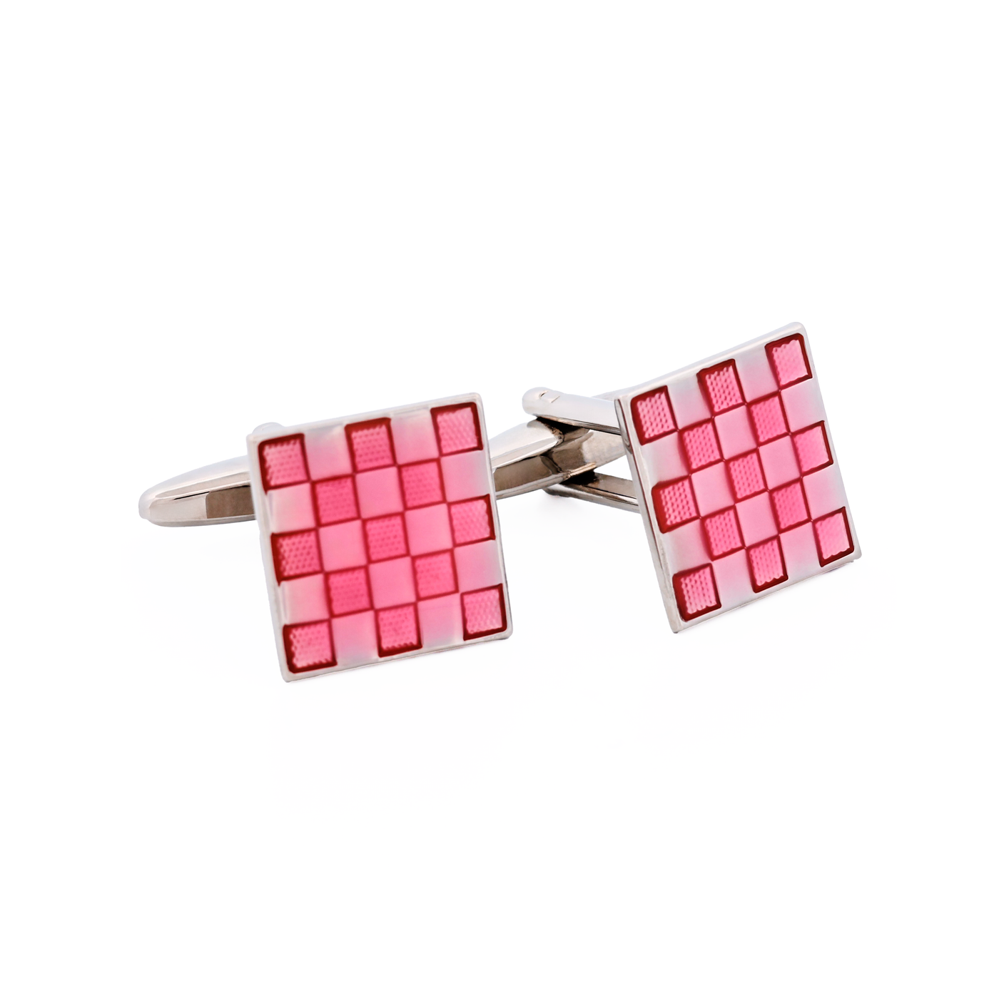 Pink Enamel Cufflinks