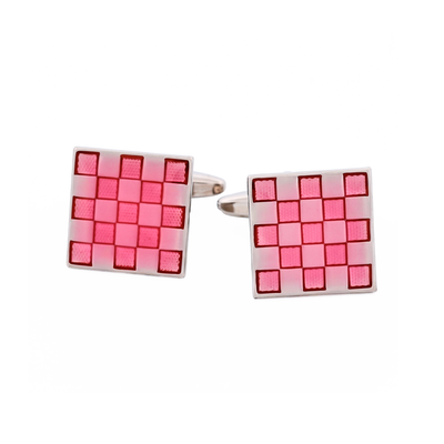 Pink Enamel Cufflinks