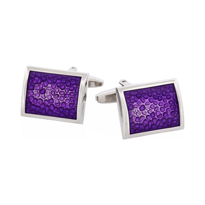 Purple Bubble Patterned Enamel Cufflinks