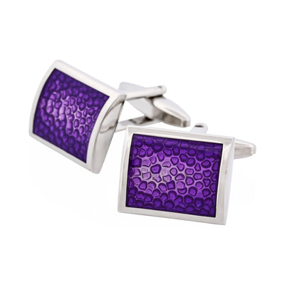 Purple Bubble Patterned Enamel Cufflinks