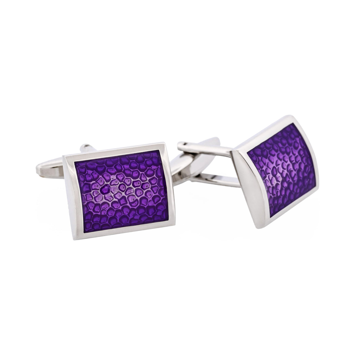 Purple Bubble Patterned Enamel Cufflinks