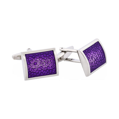 Purple Bubble Patterned Enamel Cufflinks