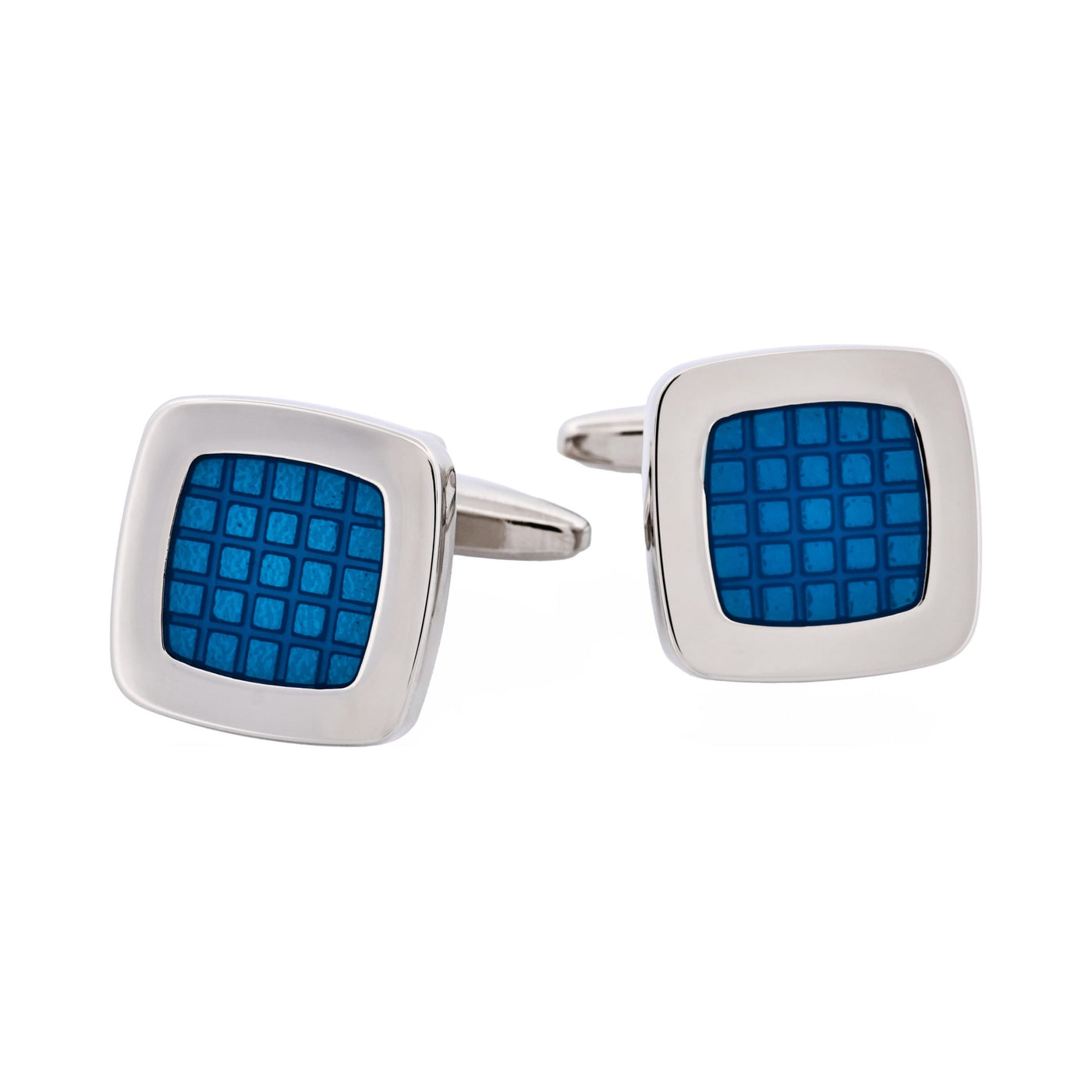 Cobalt Blue Enamel Square Cufflinks