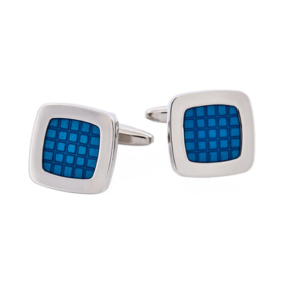 Cobalt Blue Enamel Square Cufflinks