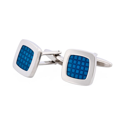 Cobalt Blue Enamel Square Cufflinks