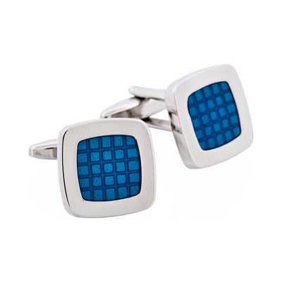 Cobalt Blue Enamel Square Cufflinks