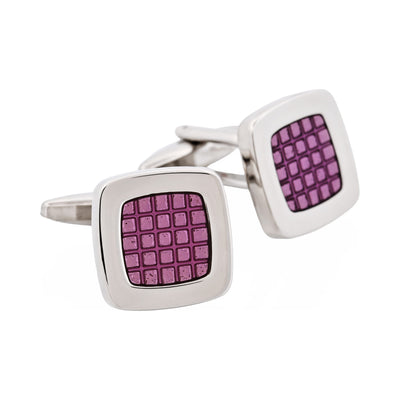 Purple Enamel Square Cufflinks