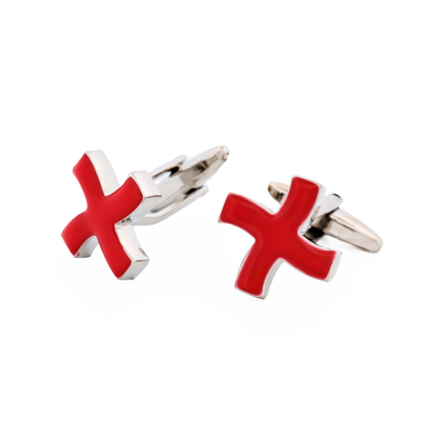 Red Enamel Cross Cufflinks