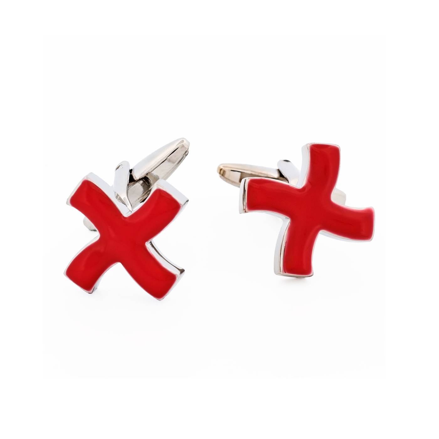 Red Enamel Cross Cufflinks