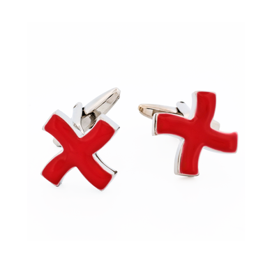 Red Enamel Cross Cufflinks