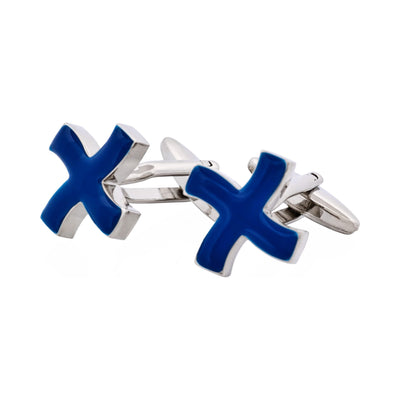 Navy Enamel Cross Cufflinks