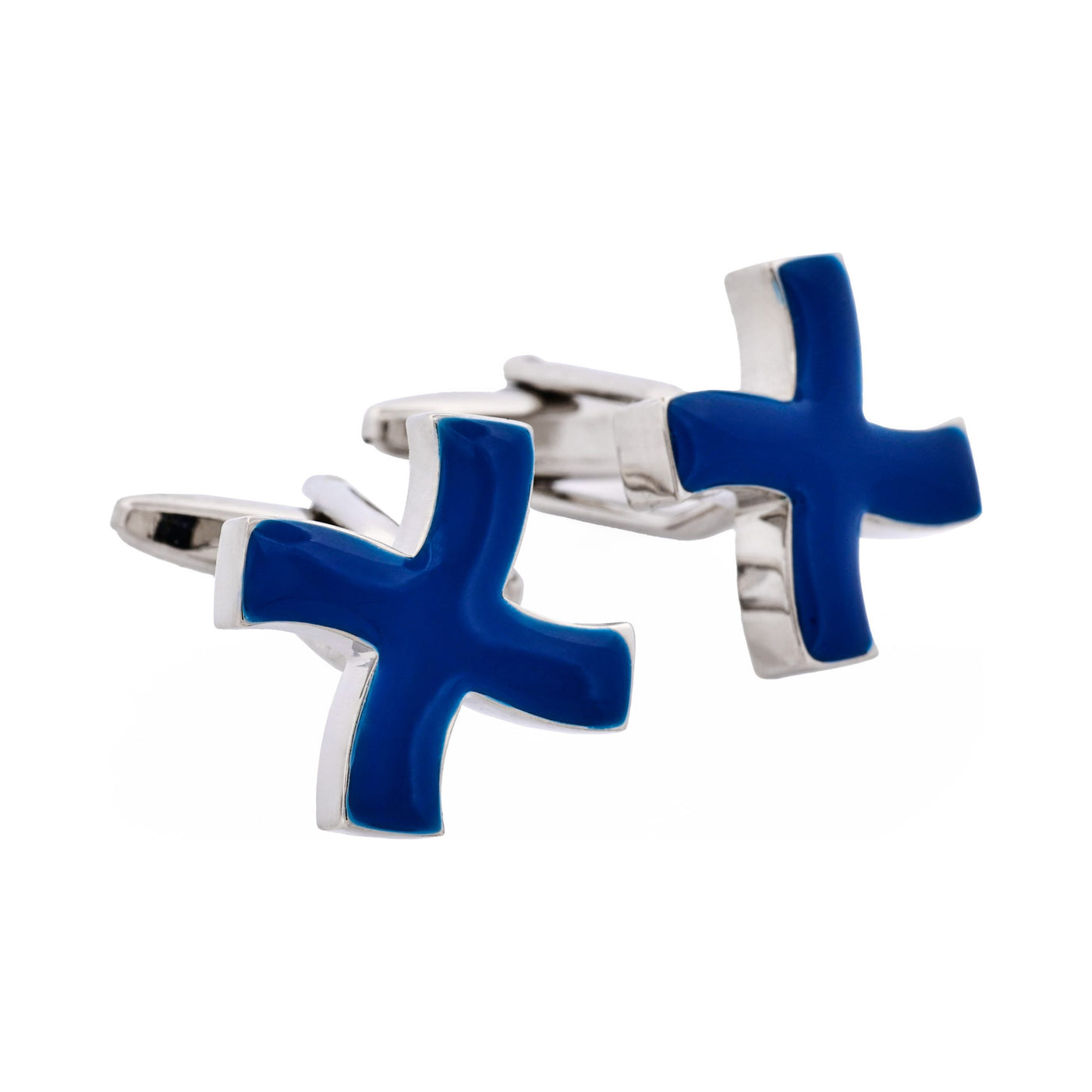 Navy Enamel Cross Cufflinks
