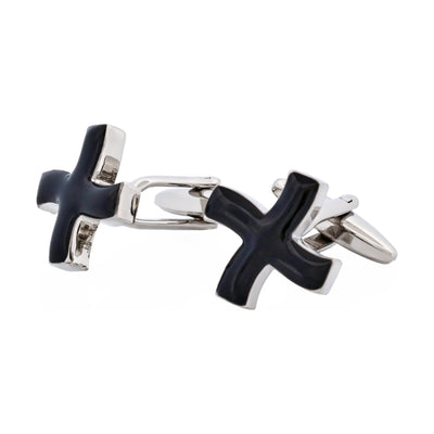 Black Cross Enamel Cufflinks