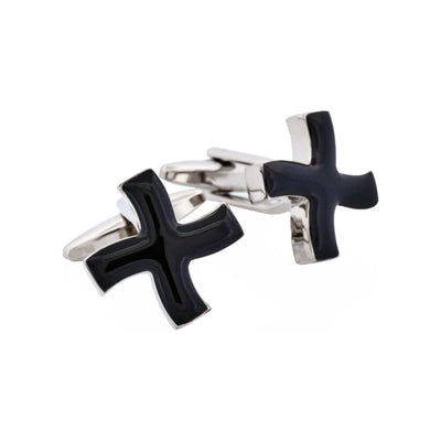 Black Cross Enamel Cufflinks