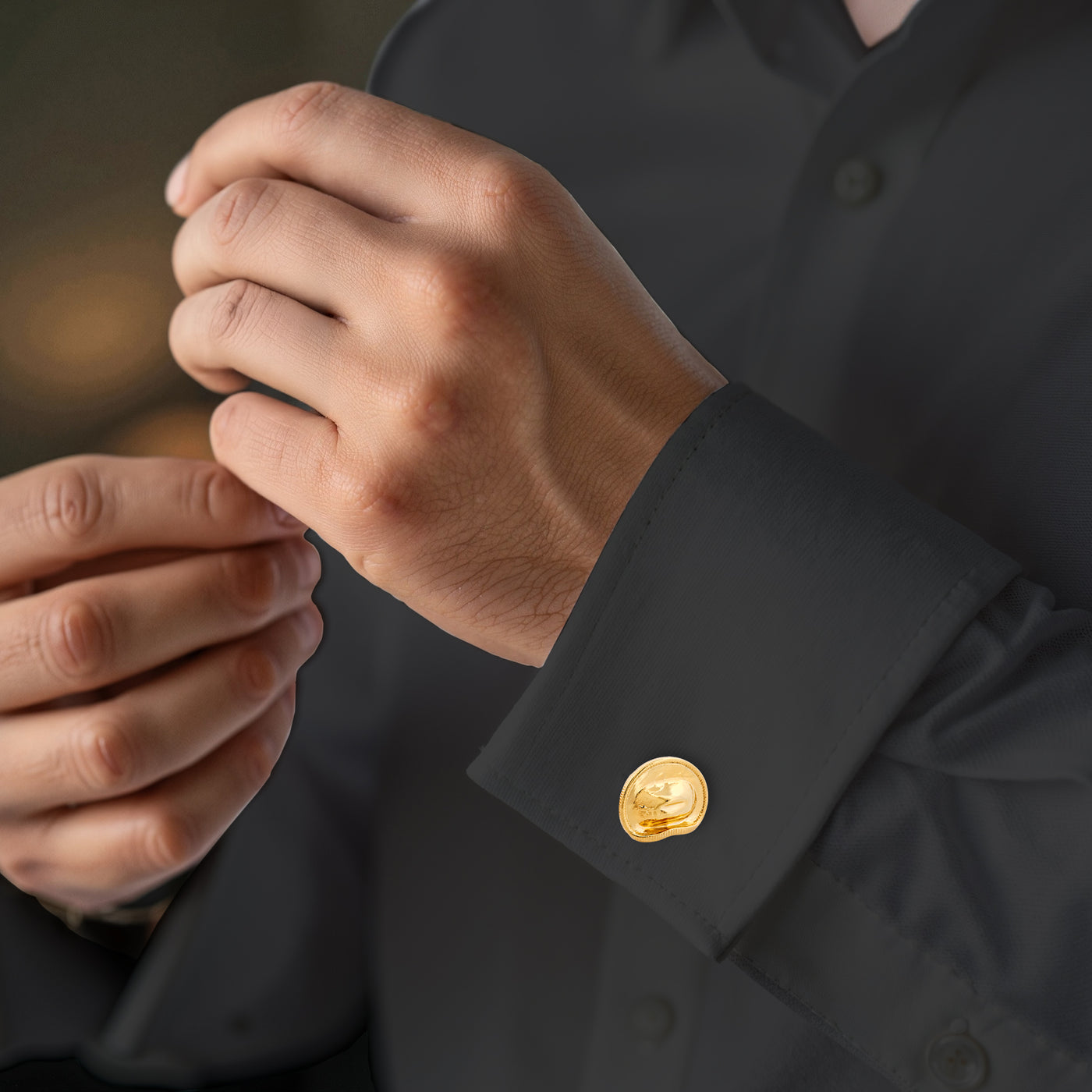 Gold Army Digger’s Hat Cufflinks