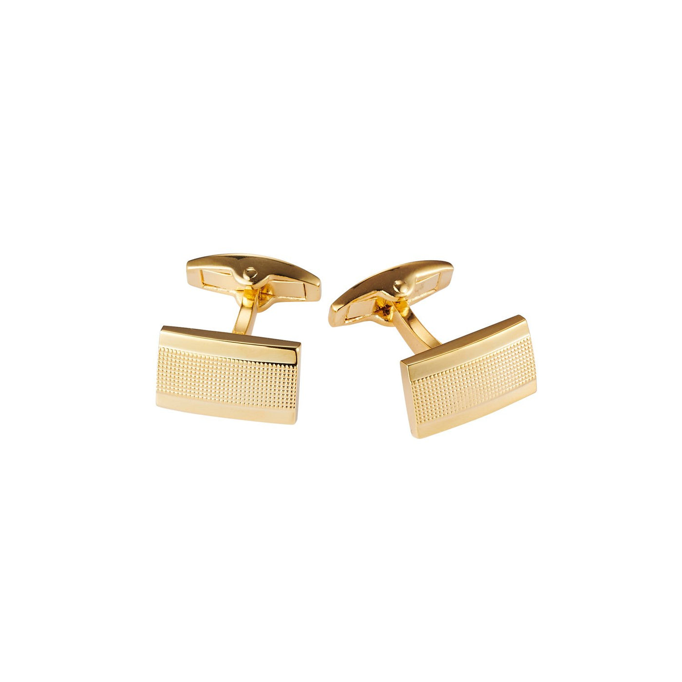 Gold Plated Mesh Patterned Rectangle Cufflinks