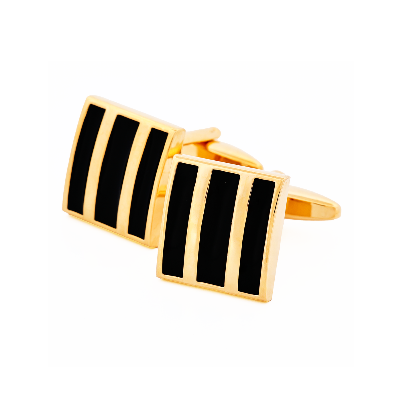 Gold Plated Black Cufflinks