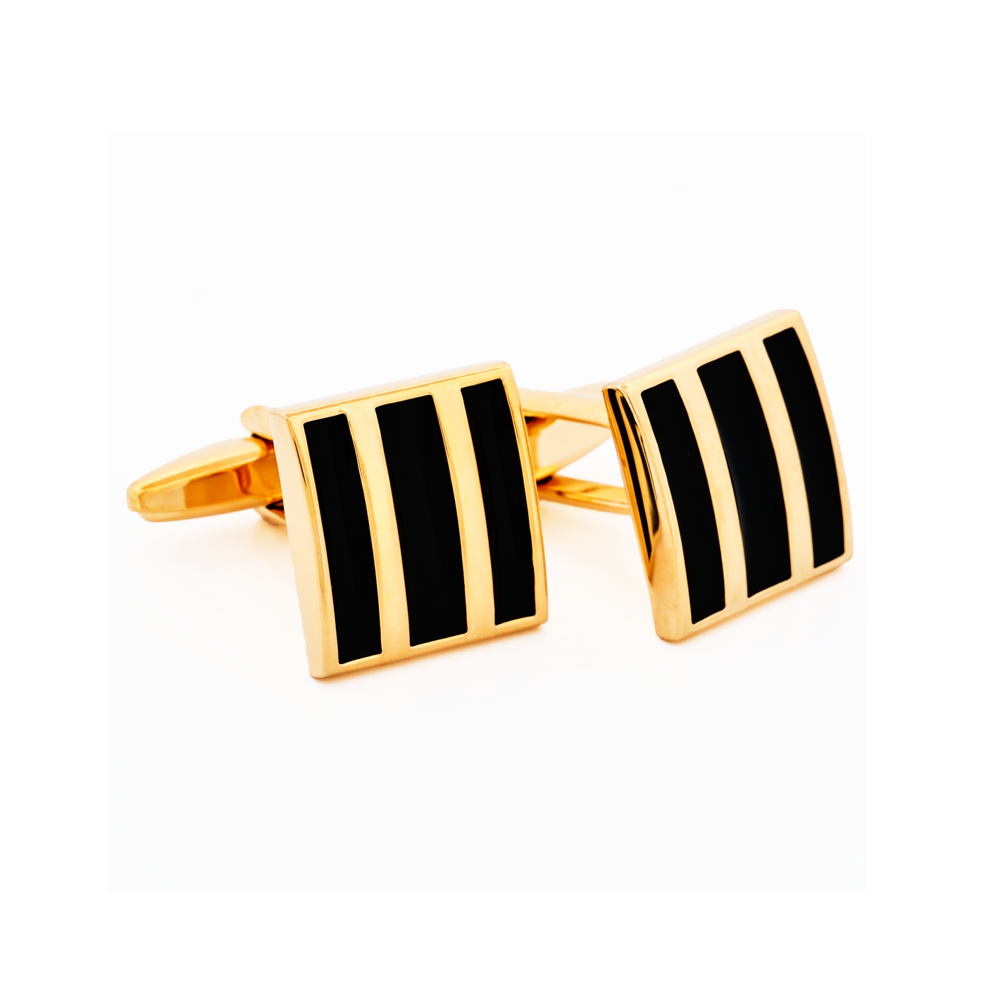 Gold Plated Black Cufflinks