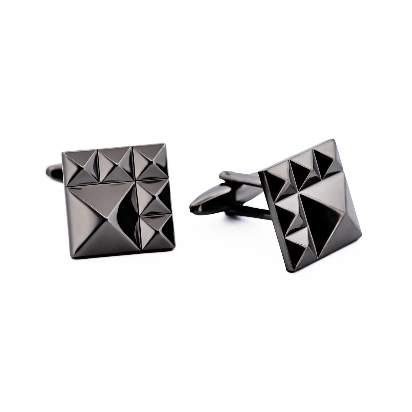 Gun Metal Pyramid Cufflinks