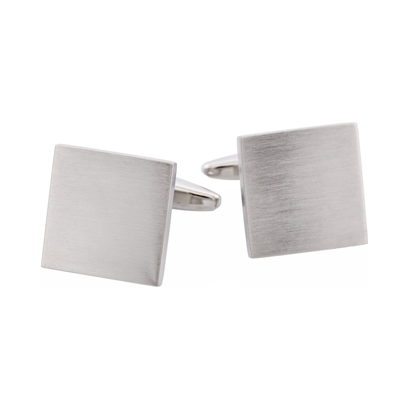 Brushed Rhodium Plated Square Cufflinks