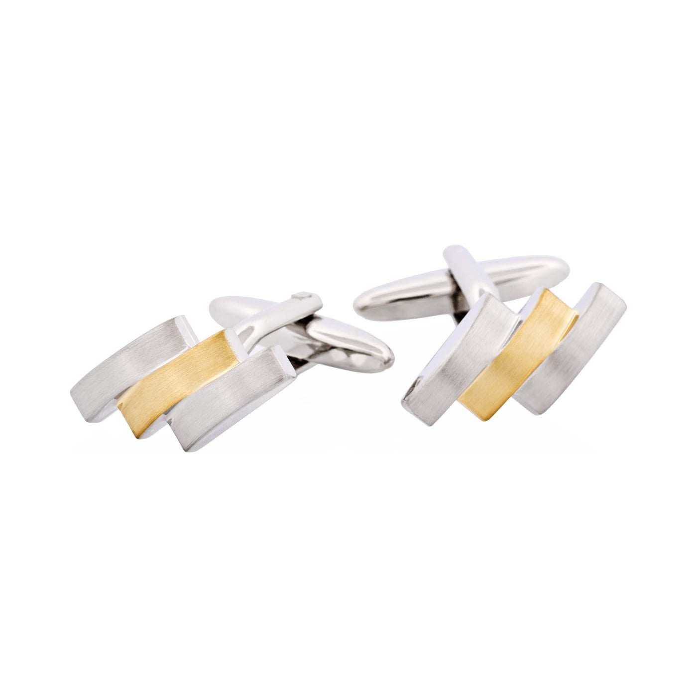 Brushed Rhodium & Brushed Gold Plated Cufflinks