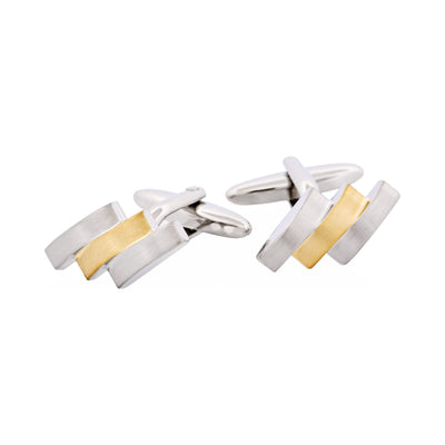 Brushed Rhodium & Brushed Gold Plated Cufflinks