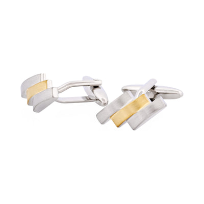 Brushed Rhodium & Brushed Gold Plated Cufflinks