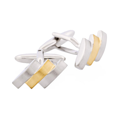 Brushed Rhodium & Brushed Gold Plated Cufflinks