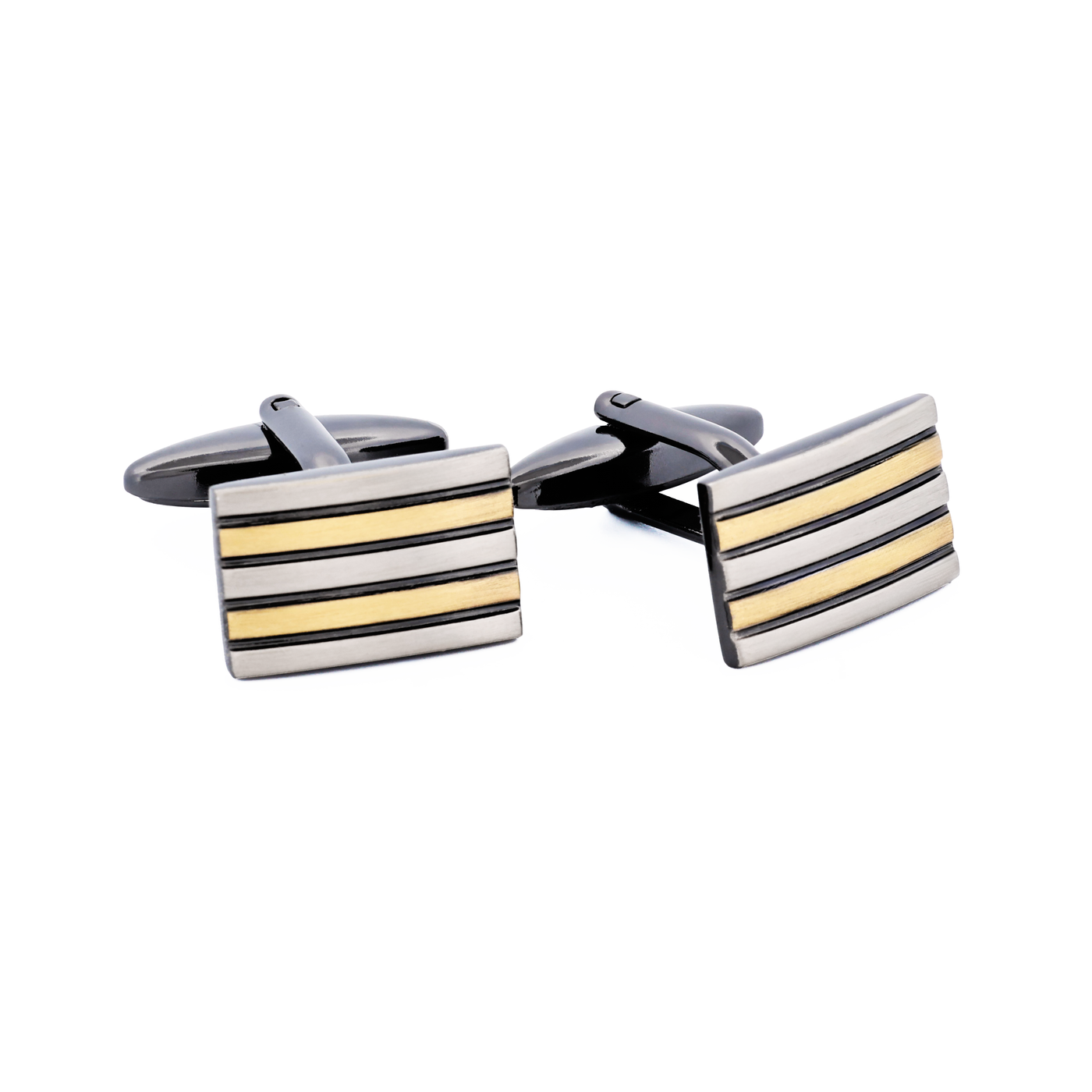 Burnish Silver Gold Cufflinks