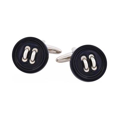 Black Resin Button Cufflinks