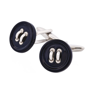 Black Resin Button Cufflinks