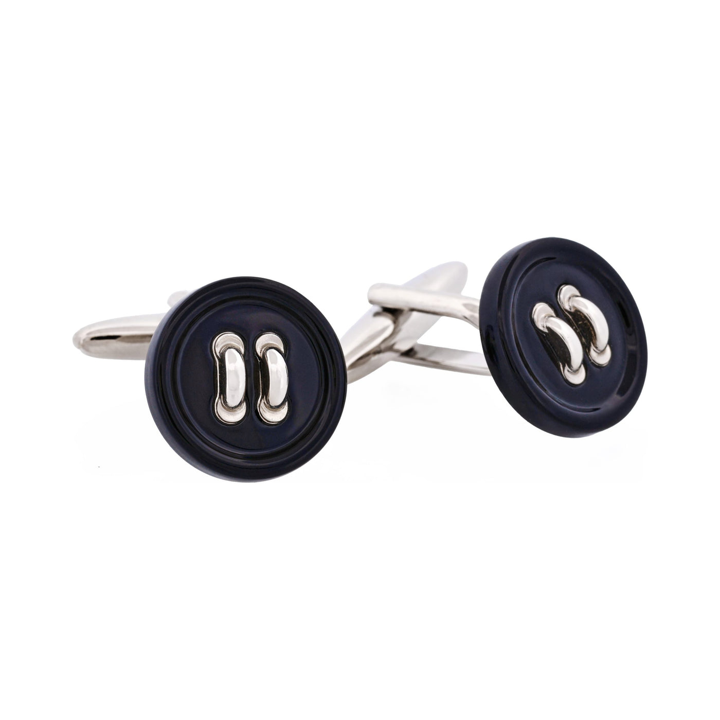 Black Resin Button Cufflinks