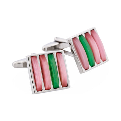 Purple & Green Cat’s Eye Striped Cufflinks