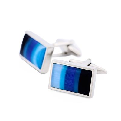 Multi Blue Cat's Eye Cufflinks