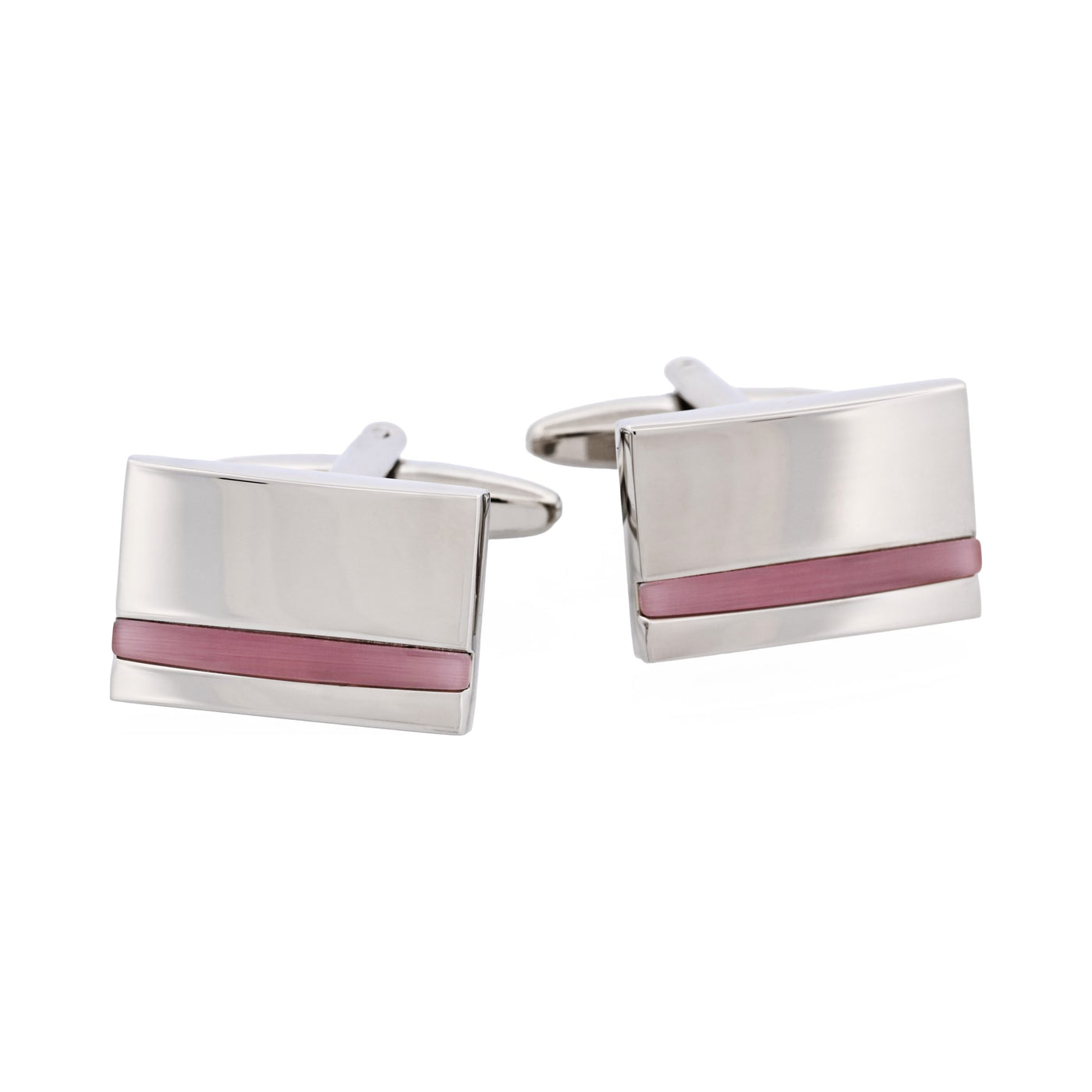 Rhodium & Lilac Cat’s Eye Cufflinks