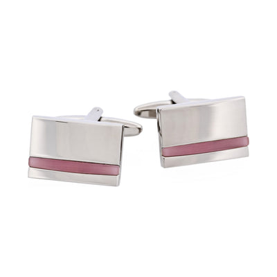 Rhodium & Lilac Cat’s Eye Cufflinks