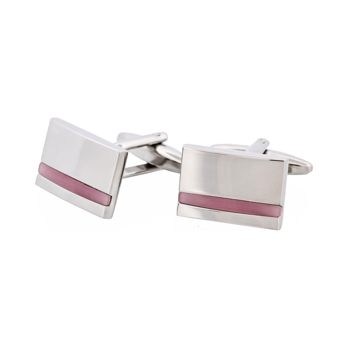Rhodium & Lilac Cat’s Eye Cufflinks